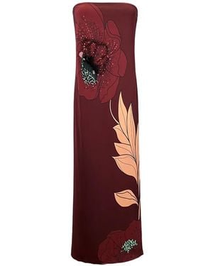 Johanna Ortiz Petals Strapless Maxi Dress - Purple