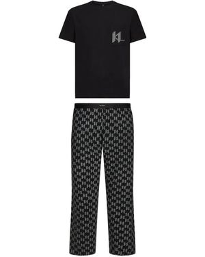 KARL LAGERFELD Monogram Pyjamas - Black