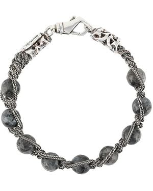 Emanuele Bicocchi Beaded Braided-Chain Bracelet - Metallic