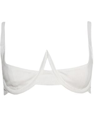 Natasha Zinko Plunge-Neckline Bra - White