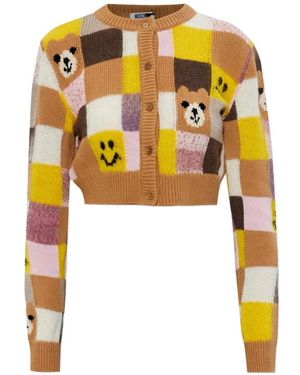 Moschino Patchwork-Pattern Cardigan - Yellow