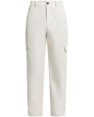 CHE Embroidered Cargo Trousers - White