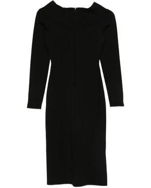 Stella McCartney Boat-Neck Long-Sleeve Midi Dress - Black