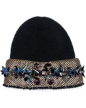 Melrose High X Lotto Crown Of Cairo Monarch Crystal-Embellished Beanie Hat - Blue
