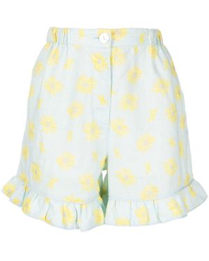 Helmstedt Mira Floral-Print Linen Shorts - White