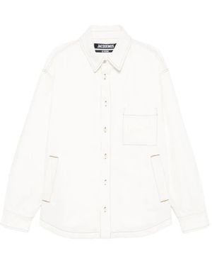 Jacquemus Shirt Jacket With Contrast Stitching - White