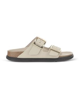 Birkenstock Arizona Buckle-Fastening Leather Sandals - White