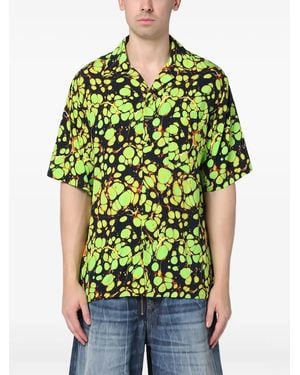 Martine Rose Marble-Pattern Short-Sleeve Shirt - Green