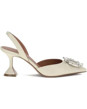 AMINA MUADDI 70Mm Begum Crystal-Embellished Slingback Mules - Metallic