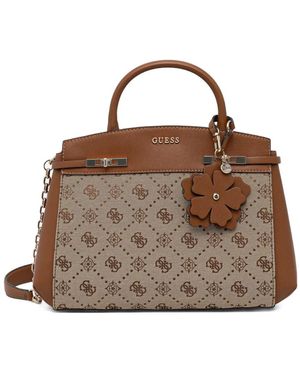 Guess Borsa Tote Melinda Con Ciondolo - Marrone