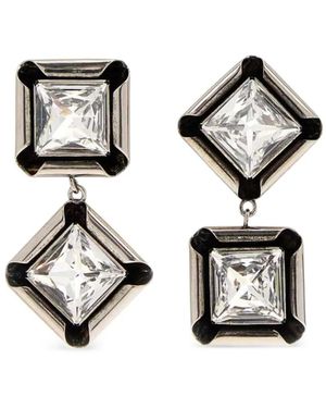 Givenchy Deconstructed Crystals Post-Back Earrings - Black