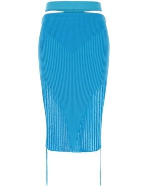 ANDREADAMO Gerippter Bleistiftrock - Blau