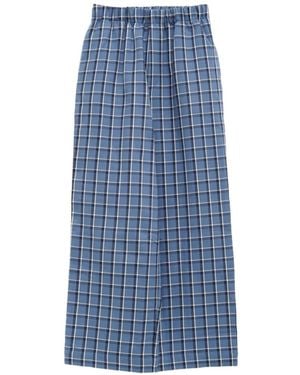 Baserange Claude Plaid Wide-Leg Trousers - Blue