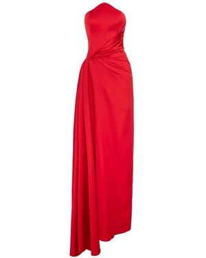 V:PM ATELIER Kira Strapless Twisted Maxi Dress - Red