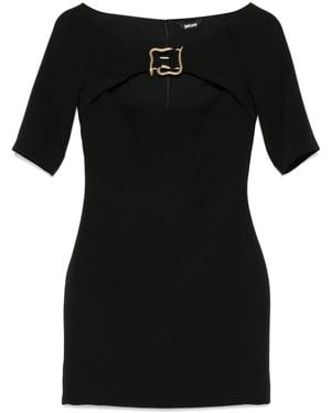 Just Cavalli Snake-Detail Mini Dress - Black