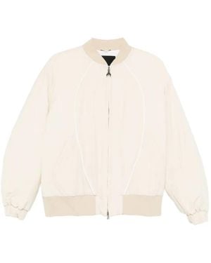 Patrizia Pepe Panelled Bomber Jacket - Natural