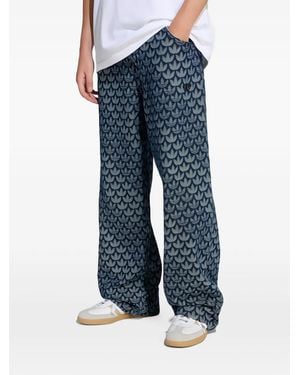 adidas Denim Loose Monogram Trousers - Blue