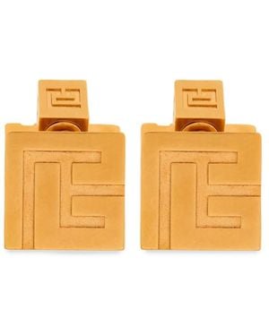 Balmain Pendientes Con Monograma Pb Grabado - Naranja