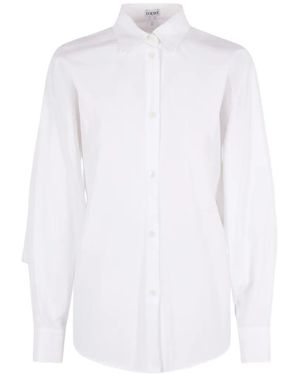 Loewe Chemise À Logo Brodé Et Manches Chauve-Souris - White