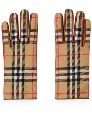Burberry Check-Pattern Gloves - Natural