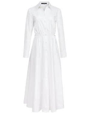 Toccin Anika Long-Sleeve Midi Cotton Shirt Dress - White
