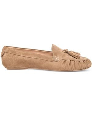 Gianvito Rossi Thèa Suède Loafers Met Kwastjes - Bruin