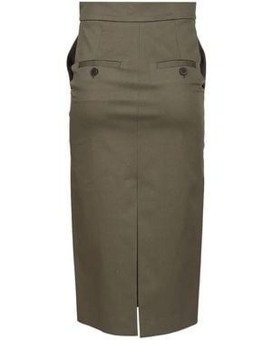 Al Duca d'Aosta Cotton-Twill Pencil Skirt - Green