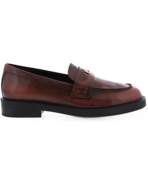 Paris Punk Penny-Strap Loafers - Brown