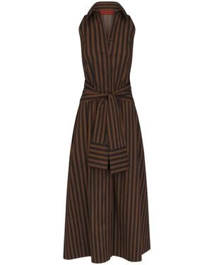 Simon Miller Inna Striped Poplin Maxi Dress - Brown