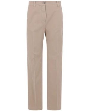 Incotex Pressed-Crease Straight-Leg Pants - Natural