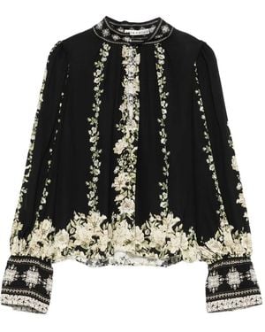 Alice + Olivia Camisa con motivo floral - Negro