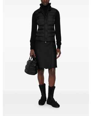 Moncler Quilted Panel-Knit Jacket - Black