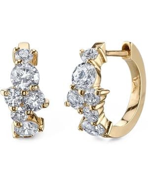 Sydney Evan Diamond Cocktail Huggie Earrings - Metallic