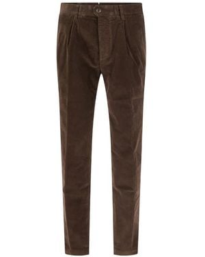 Incotex Pleated Corduroy Pants - Brown