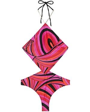 PUCCI Iride-Print Trikini - Red