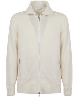 Cruciani Gerippter Cardigan Mit Reißverschluss - Weiß