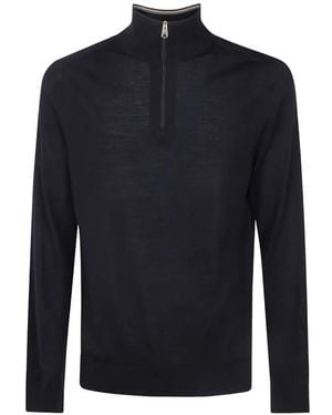 Paul Smith Merino-Wool Zip-Up Jumper - Blue