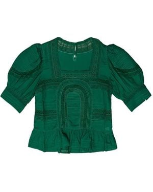 Sea Blusa Franca con detalle de encaje - Verde