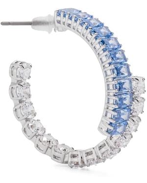 Swarovski Matrix Hoop Earrings - Blue
