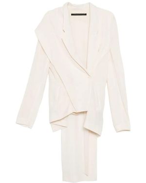 Yehuafan Asymmetric Frayed-Edge Jacket - White