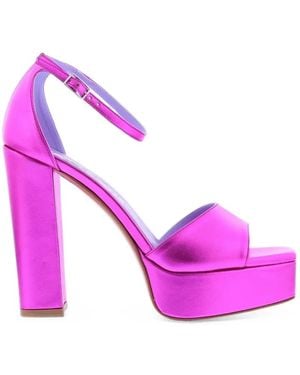 Albano Metallic Platform Sandals - Pink