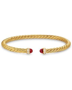 David Yurman 18Kt Cablespira Garnet And Diamond Bracelet (4Mm) - Metallic