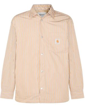 Carhartt Striped-Pattern Long-Sleeve Shirt Jacket - Natural