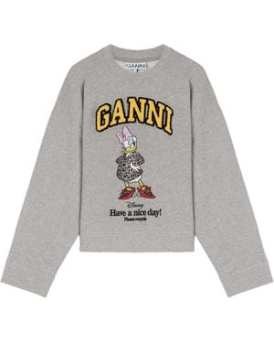 Ganni X Disney Graphic-Print Sweatshirt - White