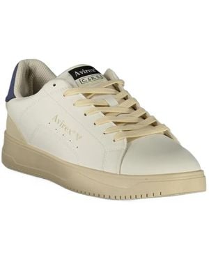 Avirex Logo-Print Panelled Trainers - White