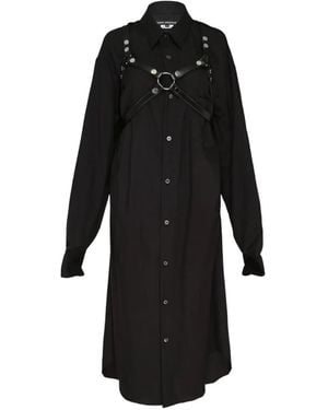 Junya Watanabe Harness-Detail Long-Sleeve Midi Dress - Black