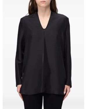 Ter Et Bantine V-Neck Silk Blouse - Blue