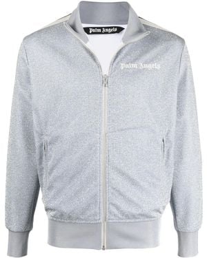 Palm Angels Glitter Lurex Track Jacket - Grey