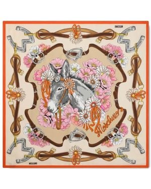 Moschino Floral-Print Scarf - Pink