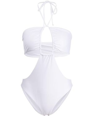 Rosetta Getty Bandeau-Style Rear-Tie Swimsuit - White